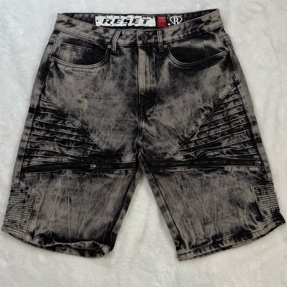 Reset Platinum Gray Black Tied Eye Shorts Size 32‎